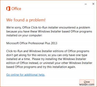 Windows 11/10でOfficeのClick-to-RunとMSIインストーラーの競合を解決する方法