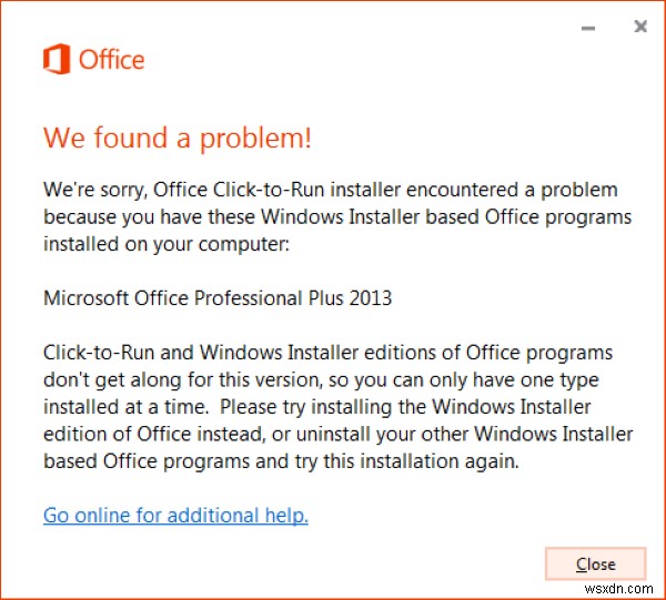Windows 11/10でOfficeのClick-to-RunとMSIインストーラーの競合を解決する方法