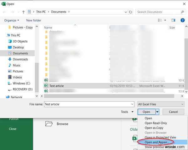 Excelで「filename.xlsxの一部のコンテンツに問題が見つかりました」エラーが出たときの対処法