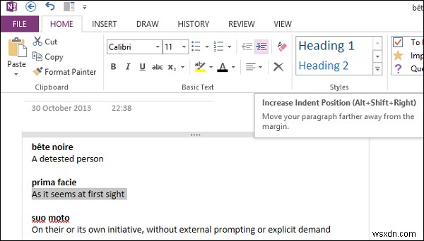 OneNoteでテキストベースのフラッシュカードを作成する方法