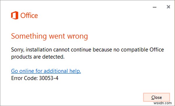 Office言語パックのインストール時にエラーコード30053-4または30053-39が表示される原因と対処法