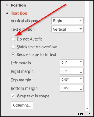 PowerPointで自動テキストサイズ変更(AutoFit)機能をオフにする方法