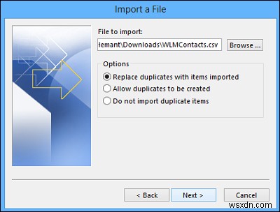 PeopleアプリからMicrosoft Outlookへ連絡先をインポートする方法