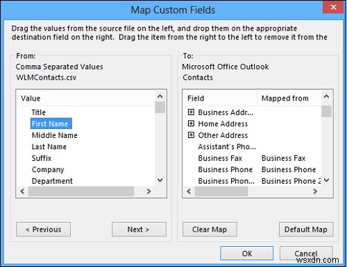 PeopleアプリからMicrosoft Outlookへ連絡先をインポートする方法