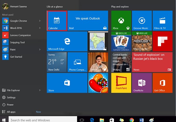 Windows 10のカレンダーアプリに毎日の天気予報を表示させる方法