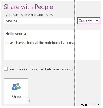 OneDriveでOneNoteノートブックのアクセス許可を変更する方法