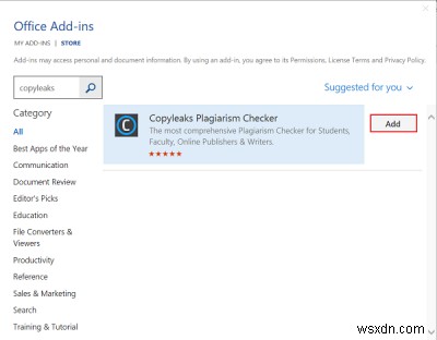 Microsoft Wordで使える無料の盗作チェッカーアドイン「Copyleaks」の導入・使い方