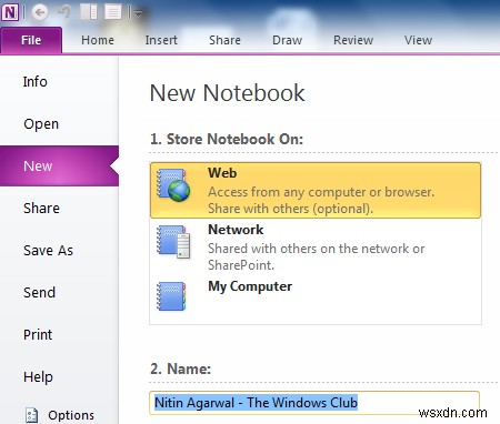 OneNoteで新しいノートブックを作成し、ページを追加する方法