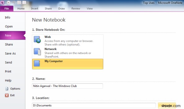 OneNoteで新しいノートブックを作成し、ページを追加する方法