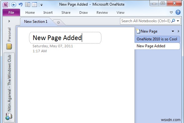 OneNoteで新しいノートブックを作成し、ページを追加する方法