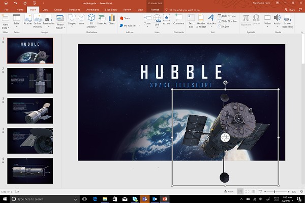 アニメーションする3DモデルをPowerPointプレゼンテーションに挿入する方法