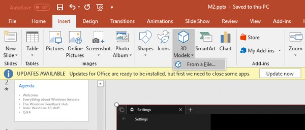 アニメーションする3DモデルをPowerPointプレゼンテーションに挿入する方法