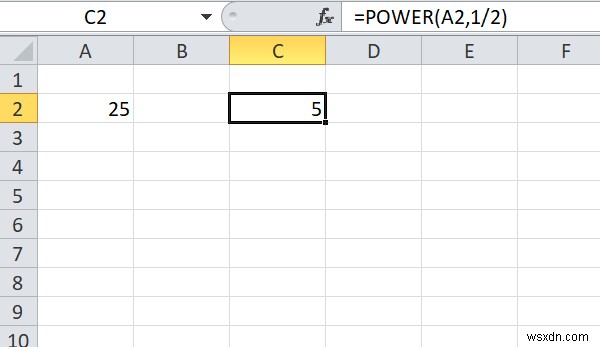 Excelで数値の平方根を求める3つの方法【SQRT・POWER・指数演算子】