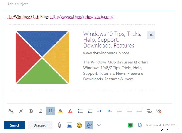 Outlook Webでリンクプレビューを無効にする方法