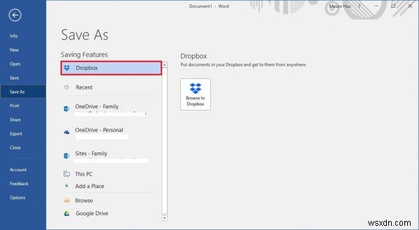 Dropbox・Googleドライブ・BoxをMicrosoft Officeの保存先として追加する方法