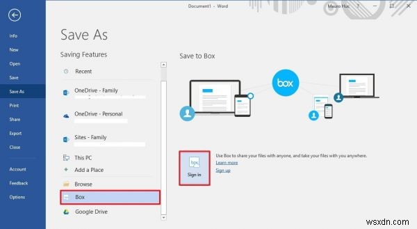Dropbox・Googleドライブ・BoxをMicrosoft Officeの保存先として追加する方法