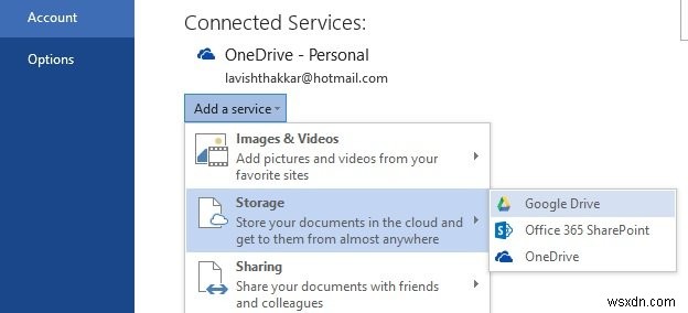 GoogleドライブとDropboxをMicrosoft Officeの保存場所として追加する方法