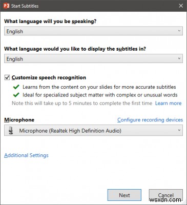 PowerPointアドイン「Presentation Translator」でライブ字幕を追加し、プレゼンをリアルタイム翻訳する方法