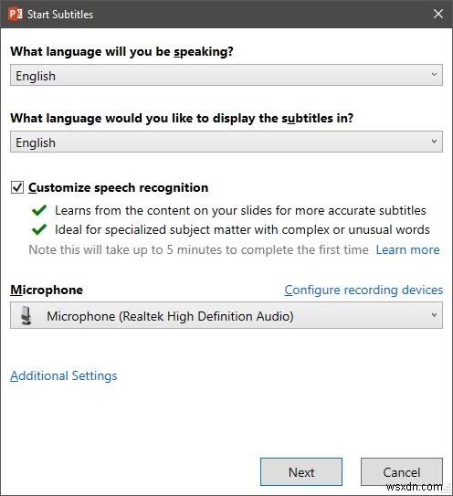 PowerPointアドイン「Presentation Translator」でライブ字幕を追加し、プレゼンをリアルタイム翻訳する方法