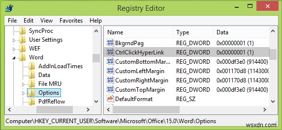 Wordで「Ctrl+クリック」によるハイパーリンクを開くショートカットを有効・無効にする2つの方法