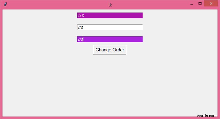 Tkinterアプリケーションでタブの順序を設定するにはどうすればよいですか?