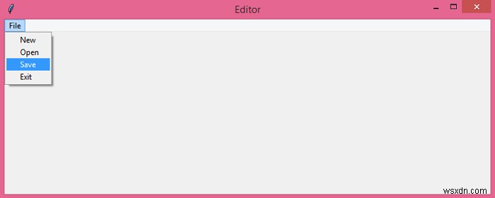 TkinterのメニューUIから破線(点線)を削除する方法