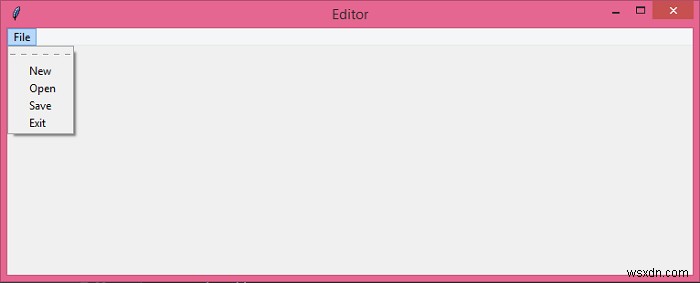 TkinterのメニューUIから破線(点線)を削除する方法