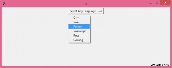 Tkinterでリストからドロップダウンメニューを作成する方法