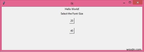 Python Tkinterでラベルウィジェットのテキストサイズを変更する方法