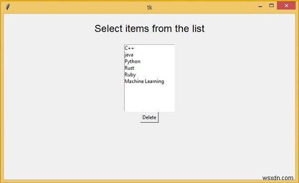 Tkinterのリストボックスで選択した複数の項目を一括削除する方法