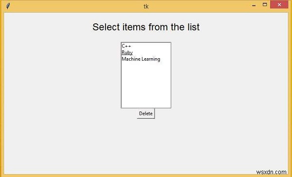 Tkinterのリストボックスで選択した複数の項目を一括削除する方法