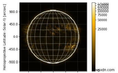 PythonのSunPyライブラリで太陽画像をプロットする方法