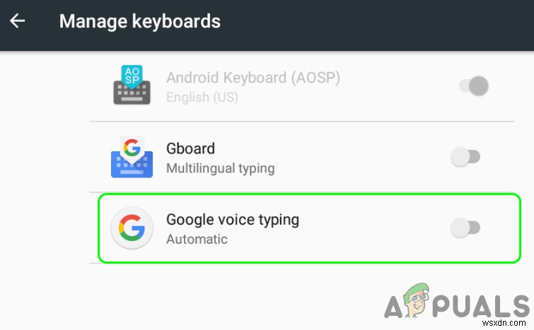 AndroidでGoogle Voice Typing(音声入力)をオフにする方法