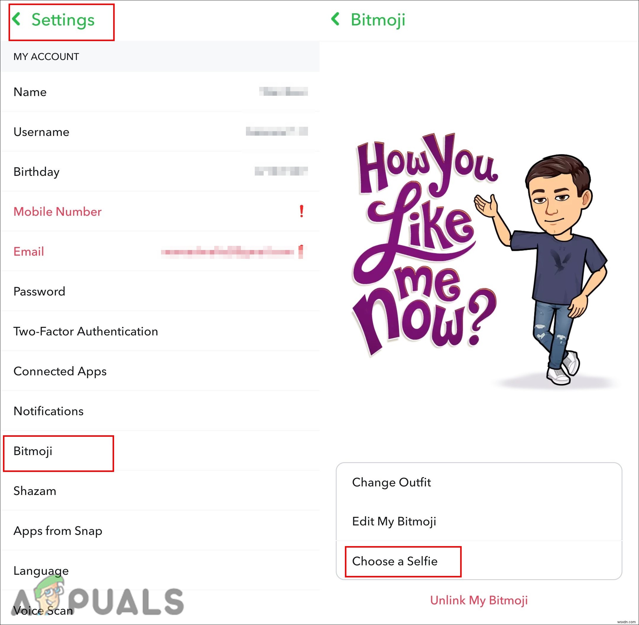 SnapchatでBitmojiの表情を変更する方法【セルフィー・ポーズ編】