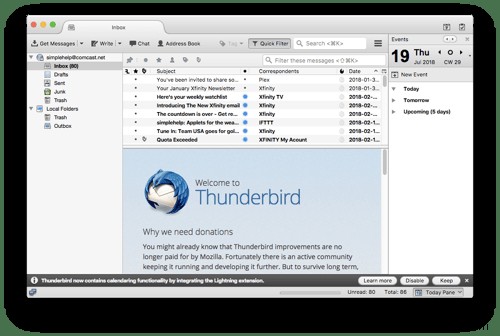 ThunderbirdでComcastメール(@comcast.net)を設定する手順ガイド