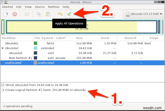 GParted Live CD/USBでLinuxパーティションのサイズ変更と新規作成を行う方法