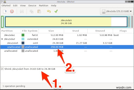 GParted Live CD/USBでLinuxパーティションのサイズ変更と新規作成を行う方法