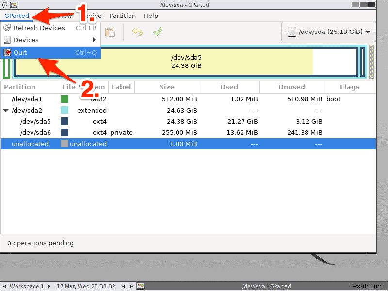 GParted Live CD/USBでLinuxパーティションのサイズ変更と新規作成を行う方法