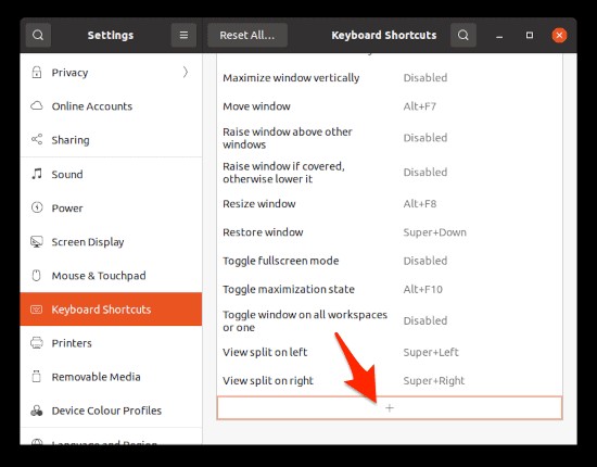 Ubuntuでカスタムキーボードショートカットを作成する方法【追加ソフト不要】