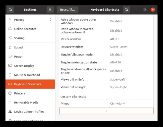 Ubuntuでカスタムキーボードショートカットを作成する方法【追加ソフト不要】