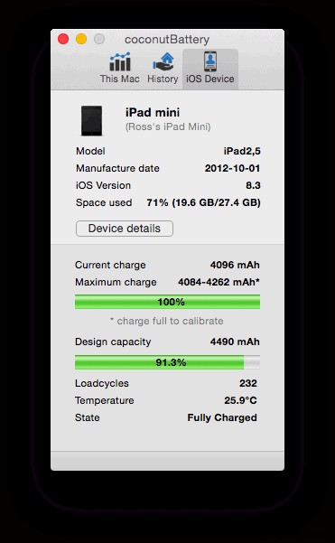 iPhone・iPadのバッテリー状態をMacで確認する方法｜無料アプリcoconutBatteryの使い方