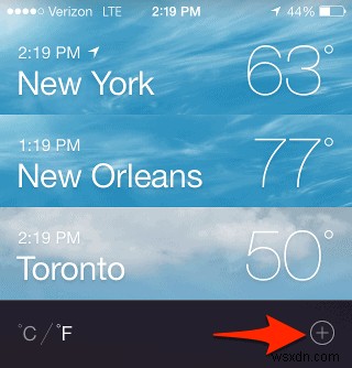 iPhone・iPadの「天気」アプリから都市を削除する方法