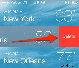 iPhone・iPadの「天気」アプリから都市を削除する方法
