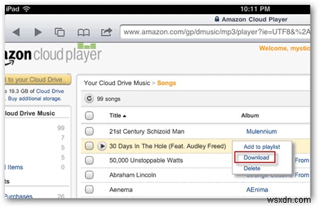iPhone・iPad・iPod touchでAmazon Cloud Playerの音楽を再生する方法