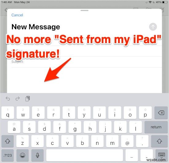【iPad】メールの「iPadから送信」署名を削除・変更する方法