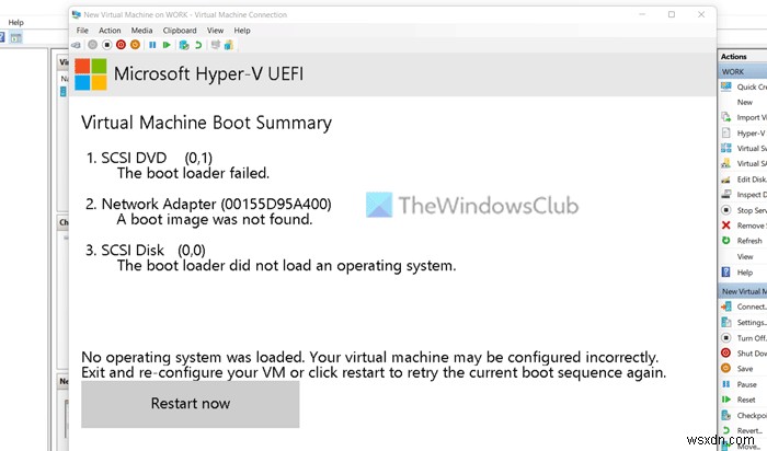 Hyper-Vで「オペレーティングシステムがロードされませんでした」エラーを修正する方法