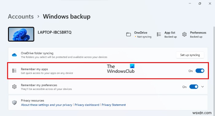Windows 11で「アプリを記憶」機能を有効・無効にする方法