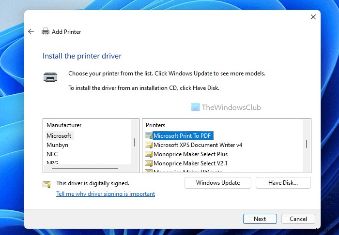 Windows 11/10で「PDFとして印刷(Microsoft Print to PDF)」が表示されない場合の対処法