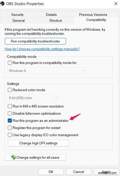 Windows 11/10でOBS Studioがゲーム映像をキャプチャできないときの対処法