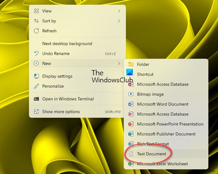 Windows 11/10の右クリックメニューから「新規テキストドキュメント」が消えたときの復元方法